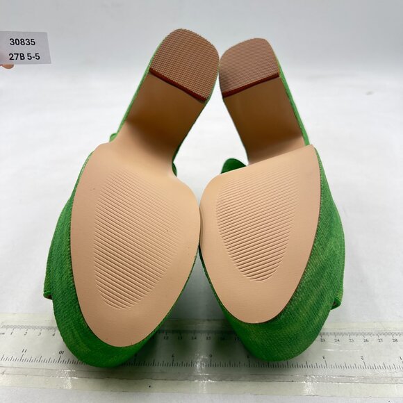 Pazzion Green Chunky High Heel Platform Sandals Open Toe Ankle Strap Buckle Shoe - Picture 7 of 8